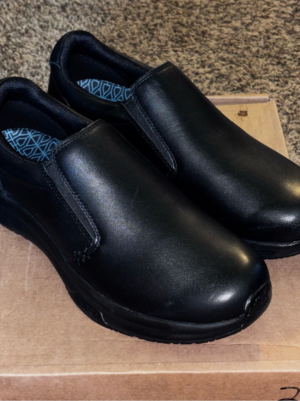 Kuru Kivi 2 Men’s Size 11 W Jet Black Leather Slip On Shoes Anti Slip Comfort